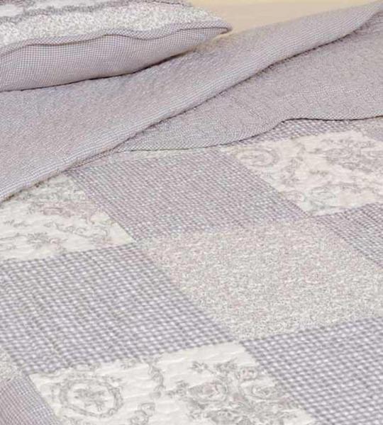 Patchwork Decke "Cornwall" im Country Style mit 2 Kissenbezügen