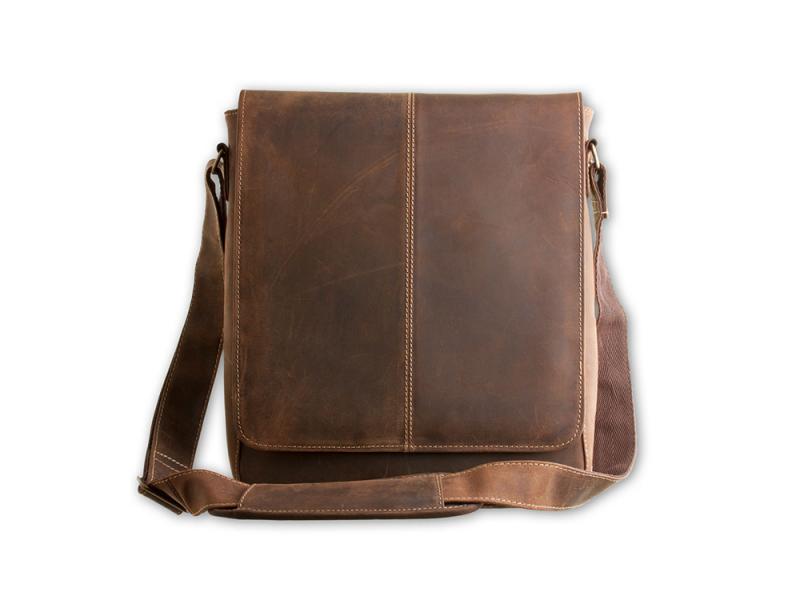 Schultertasche Posttasche Büffelleder